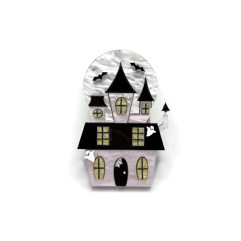Pink Haunted House Brooch
