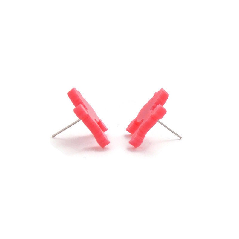 Pink Poodle Stud Earrings