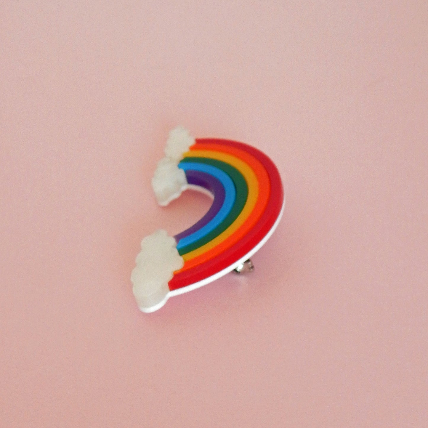 Rainbow and Clouds Brooch