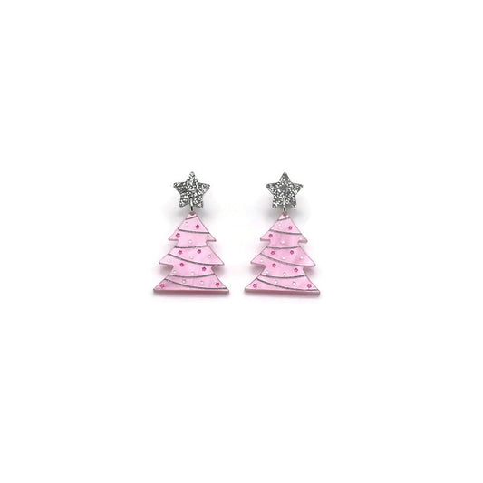 Pink Christmas Tree Dangles