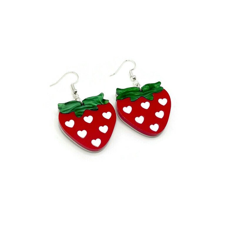 Cute Strawberry Love Dangle Earrings