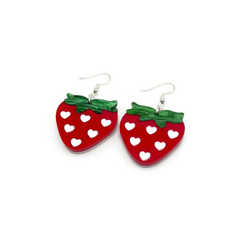 Cute Strawberry Love Dangle Earrings