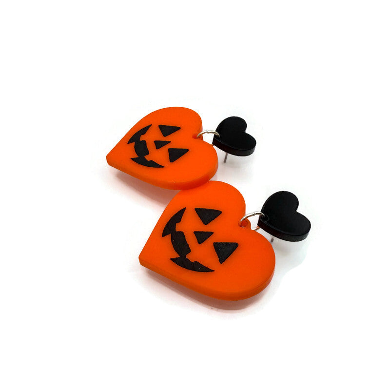 Heart Jack-O’- Lantern Earrings