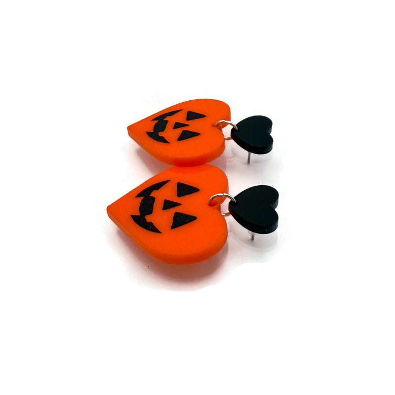 Heart Jack-O’- Lantern Earrings