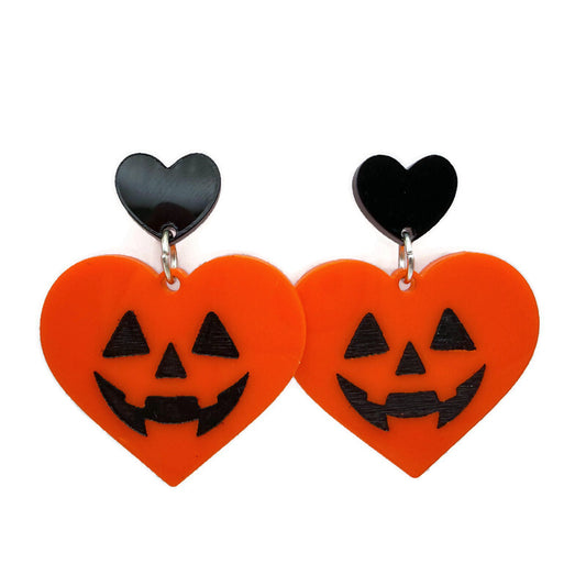 Heart Jack-O’- Lantern Earrings