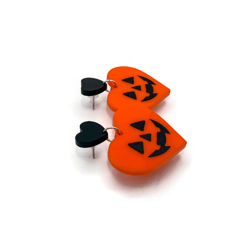 Heart Jack-O’- Lantern Earrings