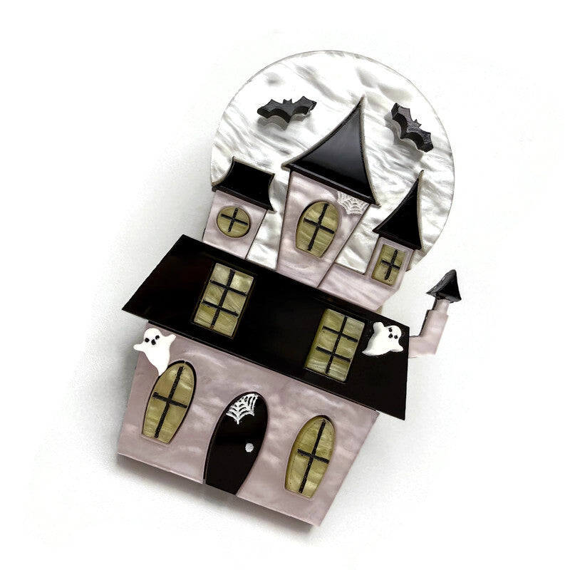 Pink Haunted House Brooch