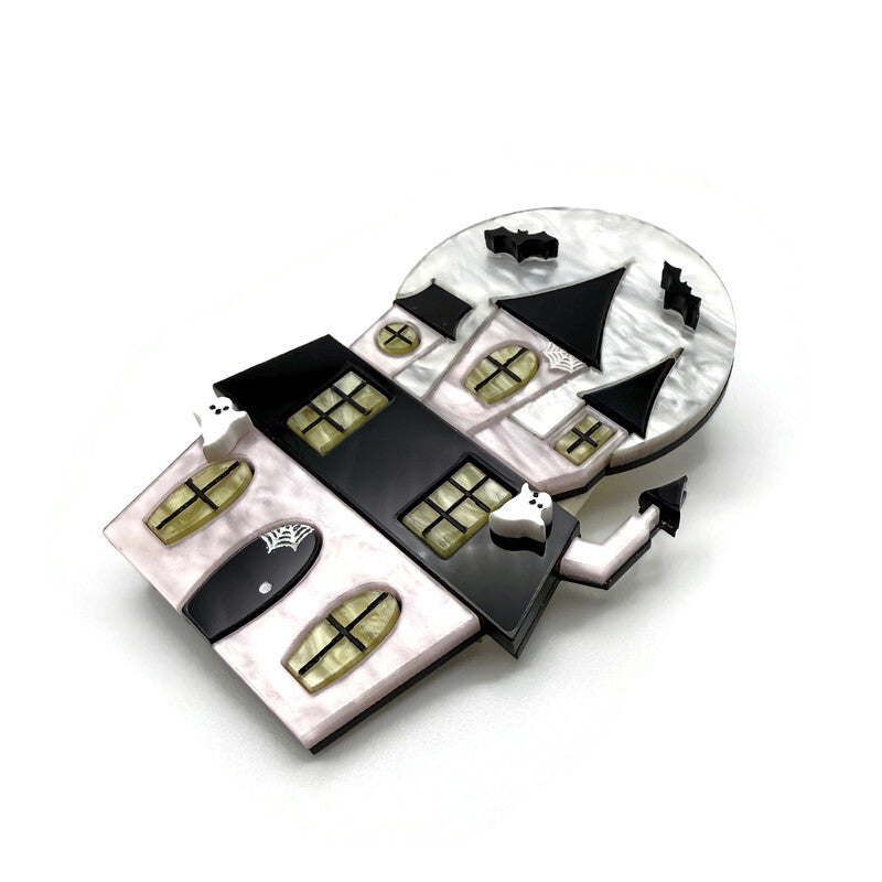 Pink Haunted House Brooch