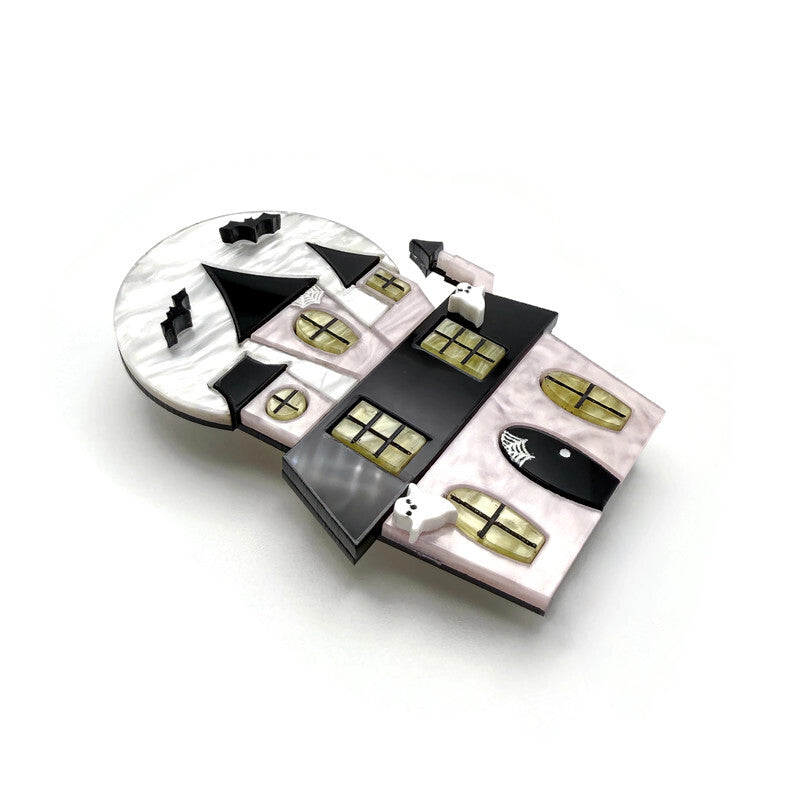 Pink Haunted House Brooch