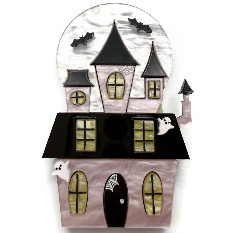 Pink Haunted House Brooch