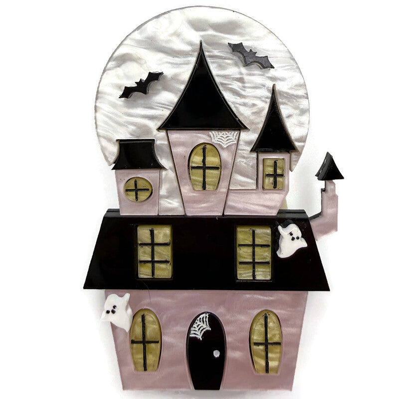 Pink Haunted House Brooch