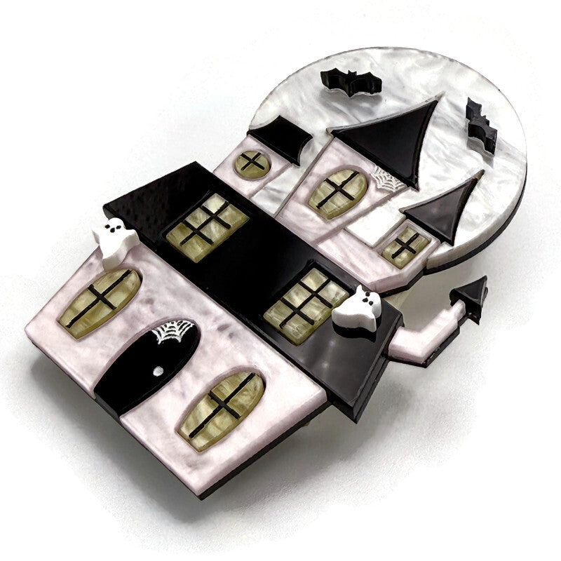 Pink Haunted House Brooch