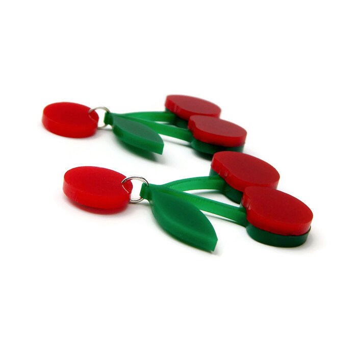 Retro Red Cherry Earrings