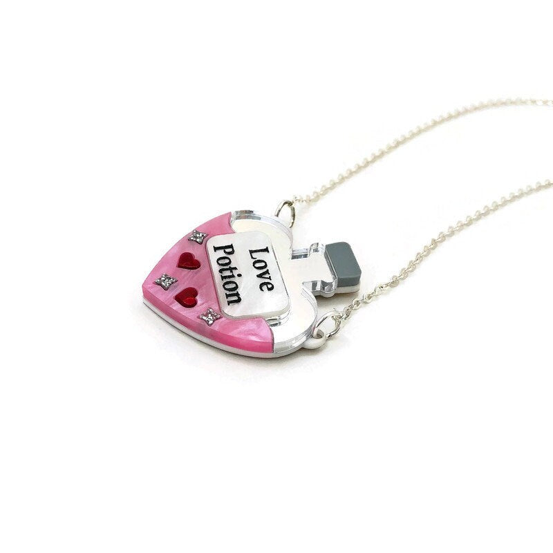 Love Potion Laser Cut Acrylic Necklace