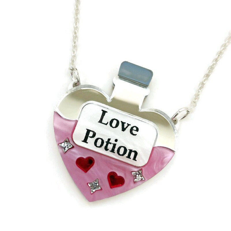 Love Potion Laser Cut Acrylic Necklace