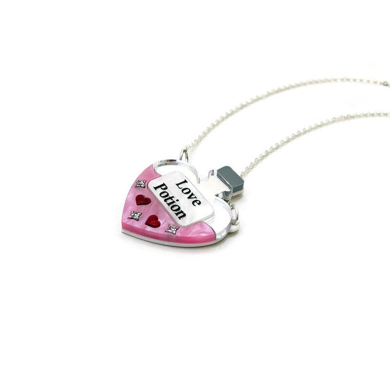 Love Potion Laser Cut Acrylic Necklace