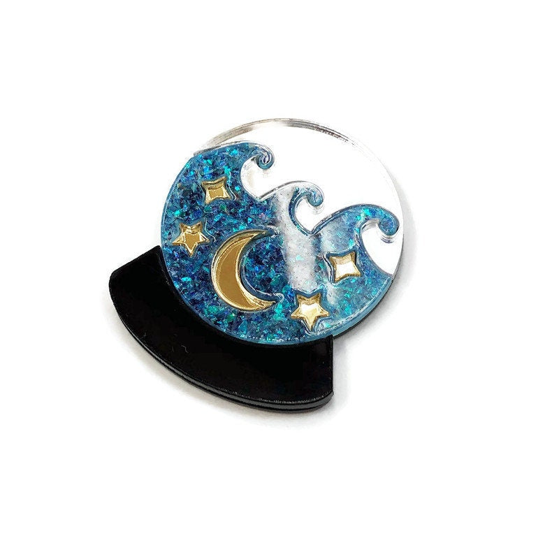 Magic Crystal Ball Acrylic Brooch