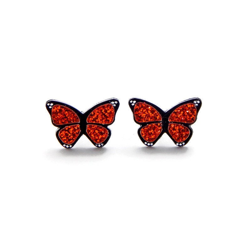 Monarch Butterfly Stud Earrings