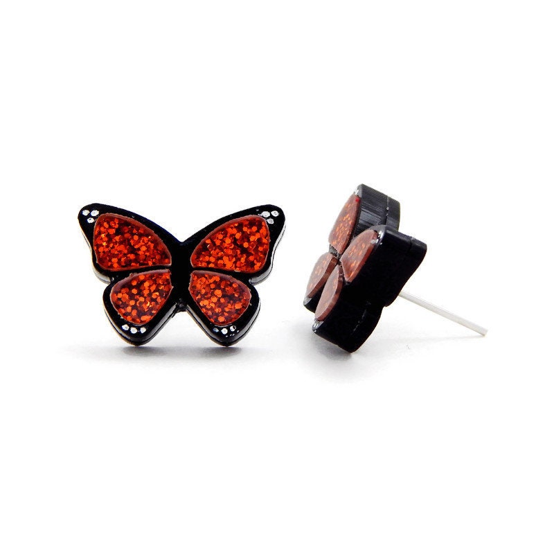 Monarch Butterfly Stud Earrings