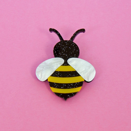 Yellow & Black Bee Brooch