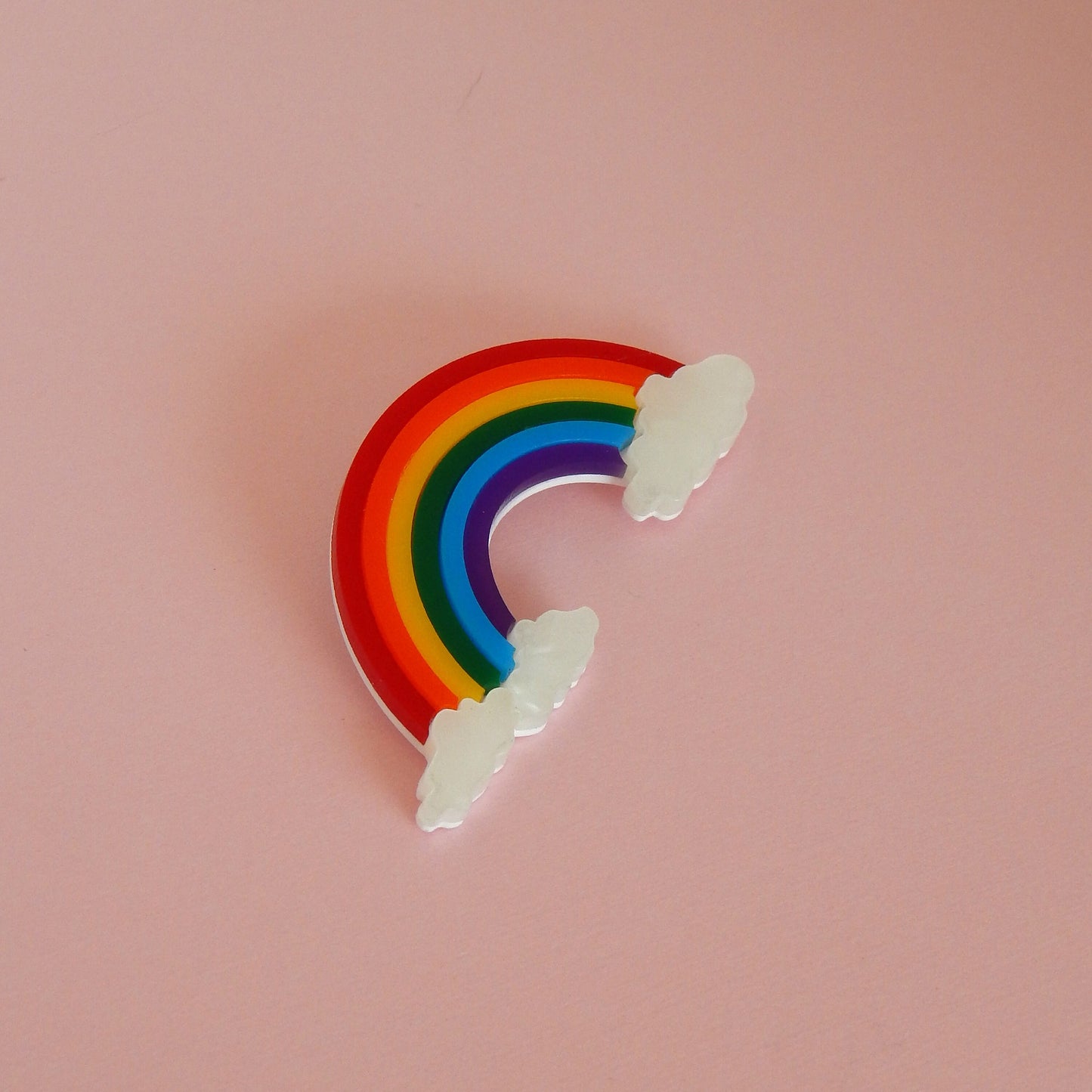 Rainbow and Clouds Brooch