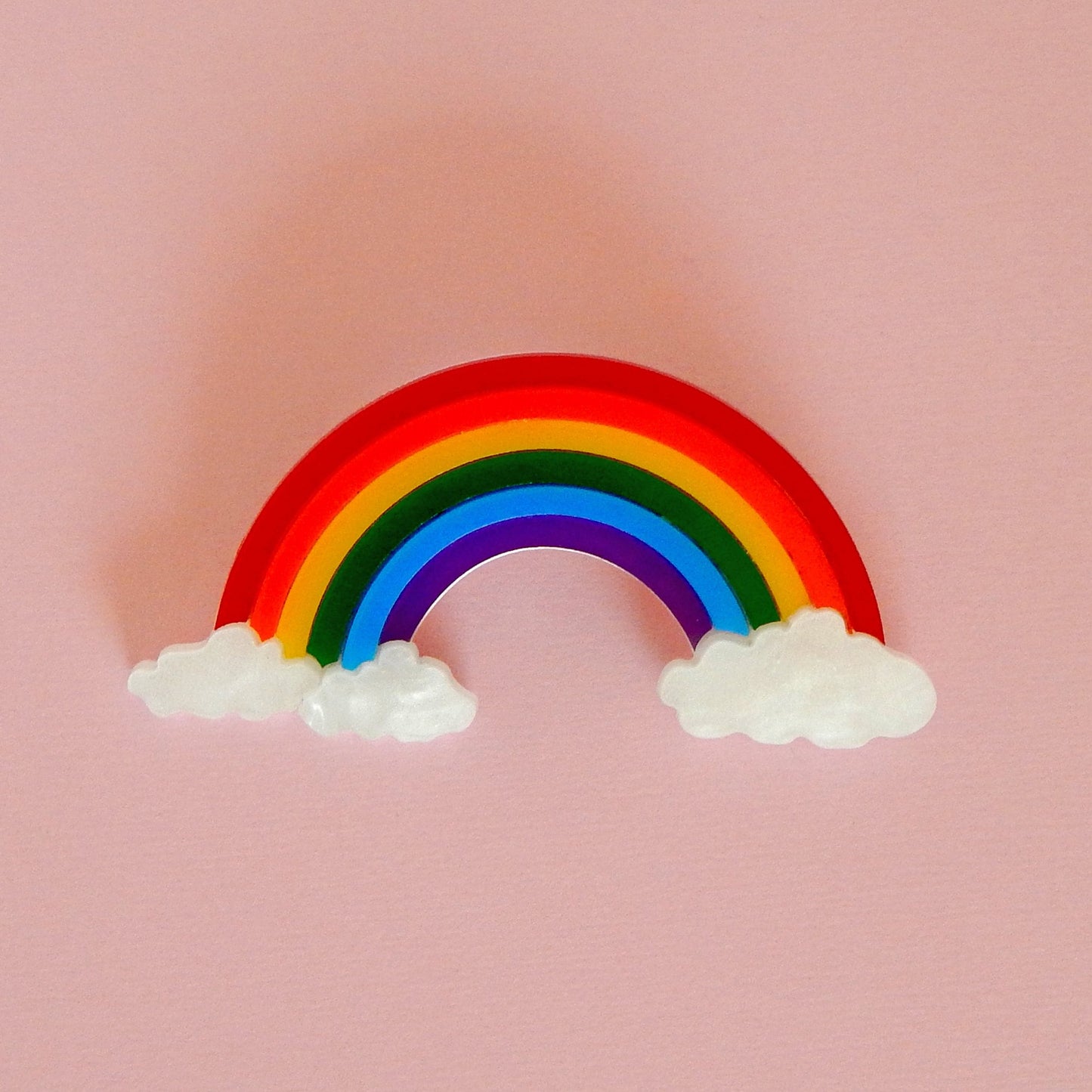 Rainbow and Clouds Brooch