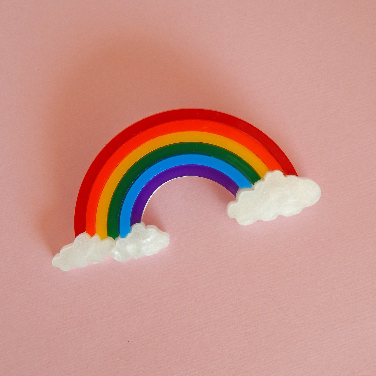 Rainbow and Clouds Brooch