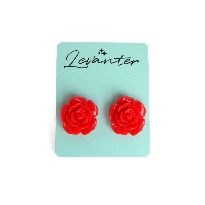 Red Rose Earrings