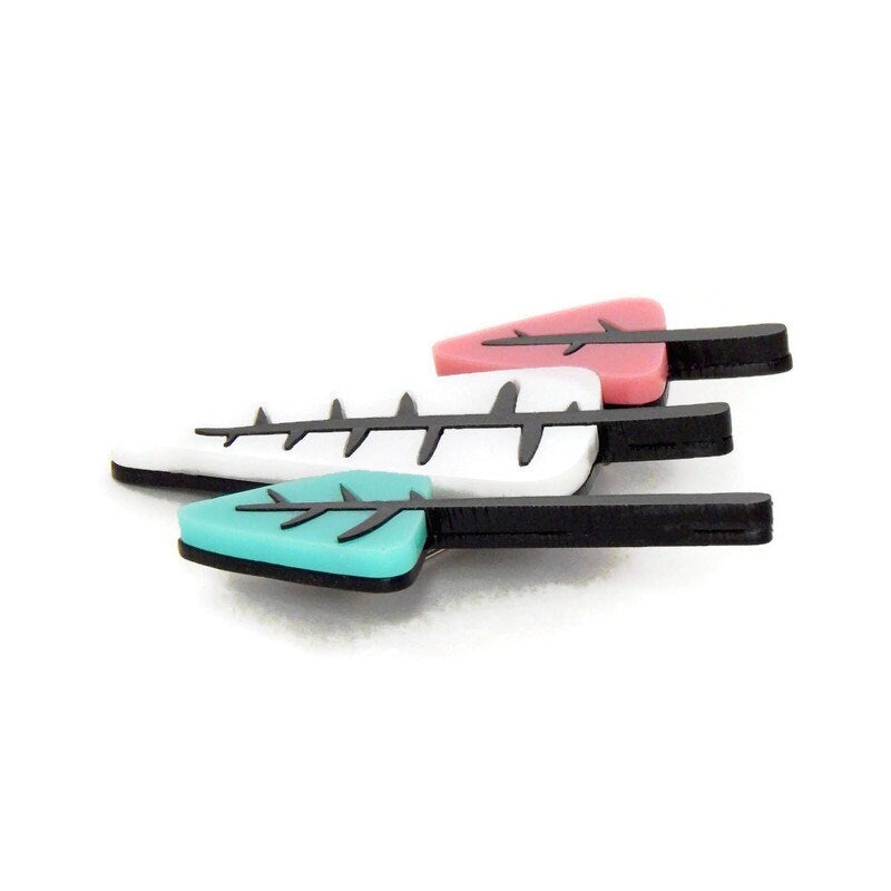 Pink and Aqua Mid Century Modern Trees Brooch