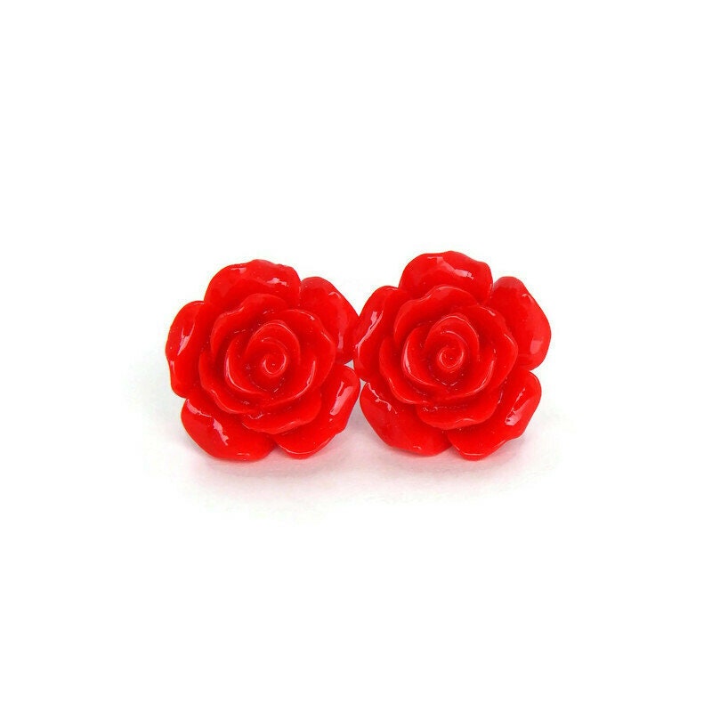 Red Rose Earrings