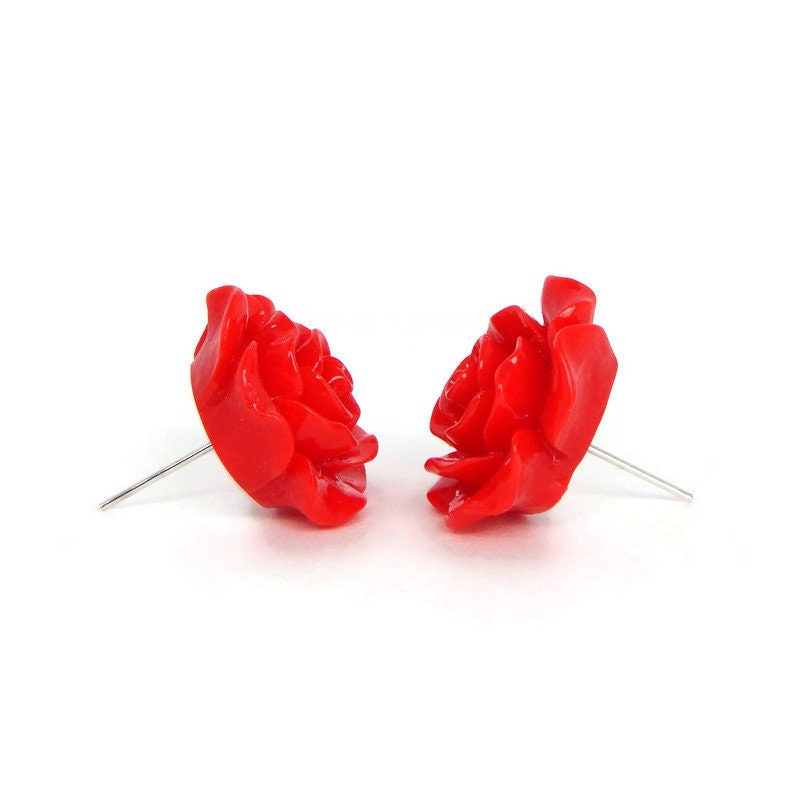 Red Rose Earrings