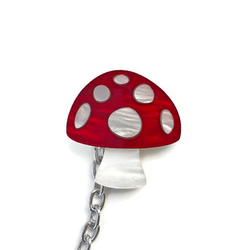 Red and White Mushroom Sweater Clip