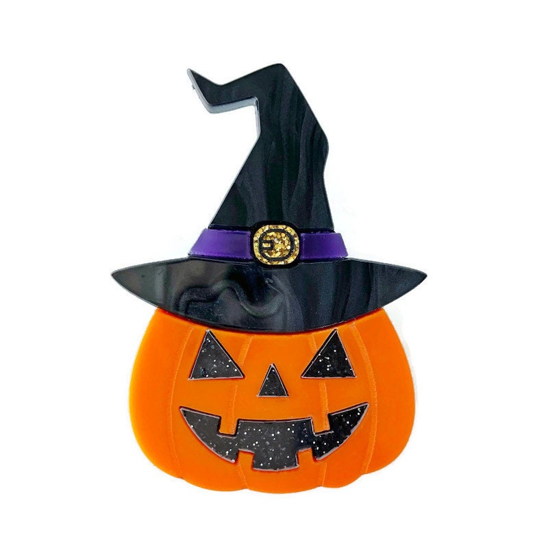 Jack O Lantern Witch Brooch