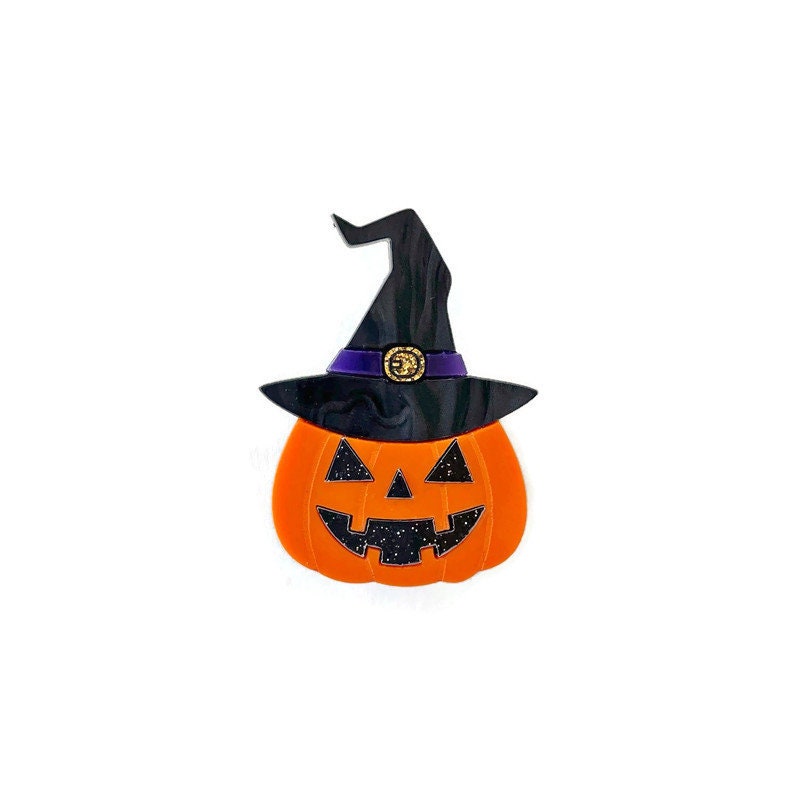 Jack O Lantern Witch Brooch