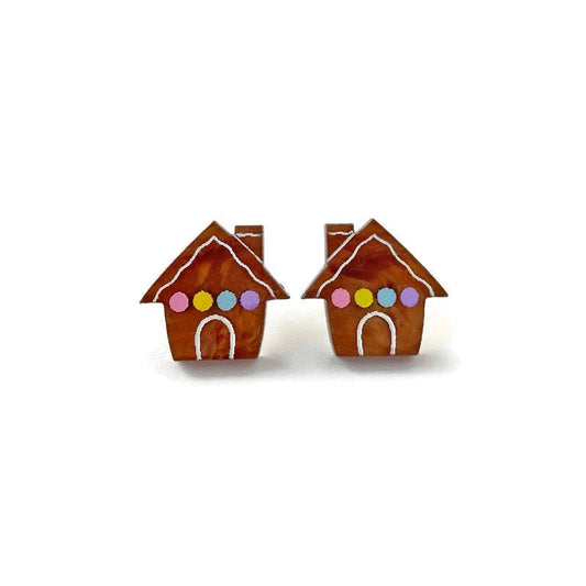 Gingerbread House Stud Earrings