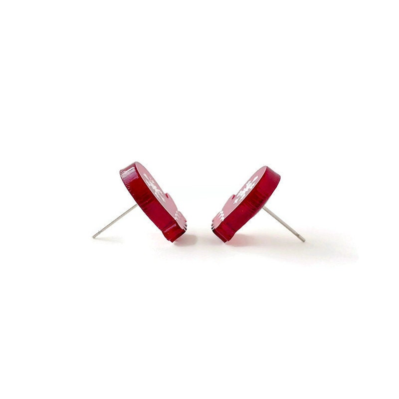 Red Mitten Stud Earrings