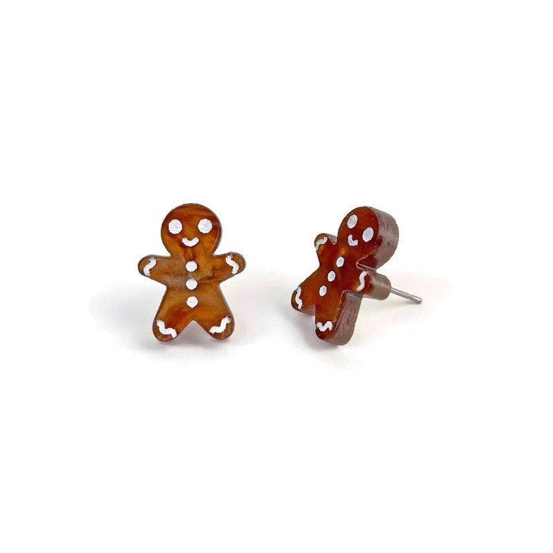 Gingerbread Man Stud Earrings