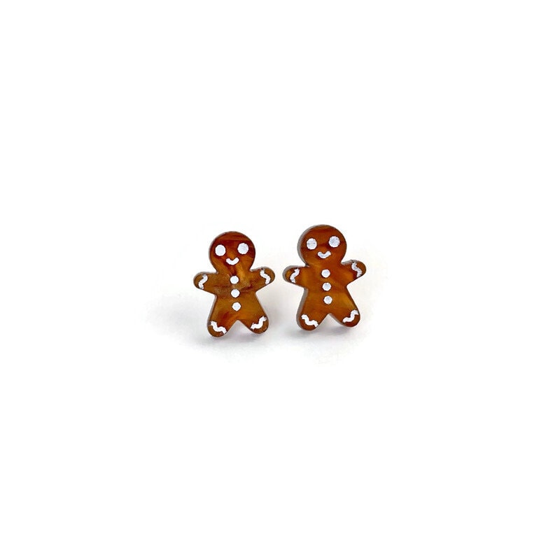 Gingerbread Man Stud Earrings