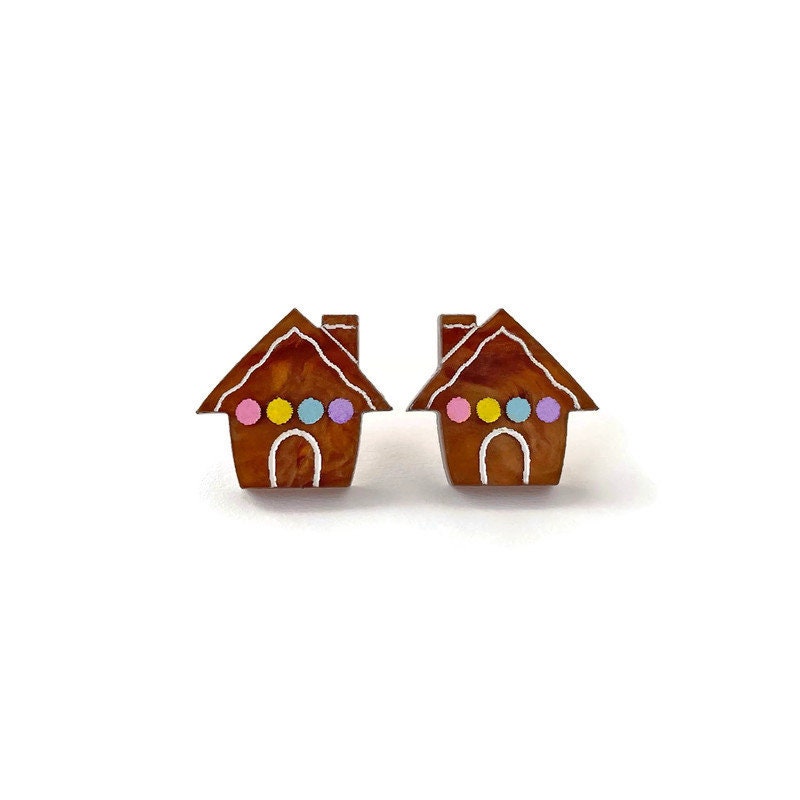 Gingerbread House Stud Earrings