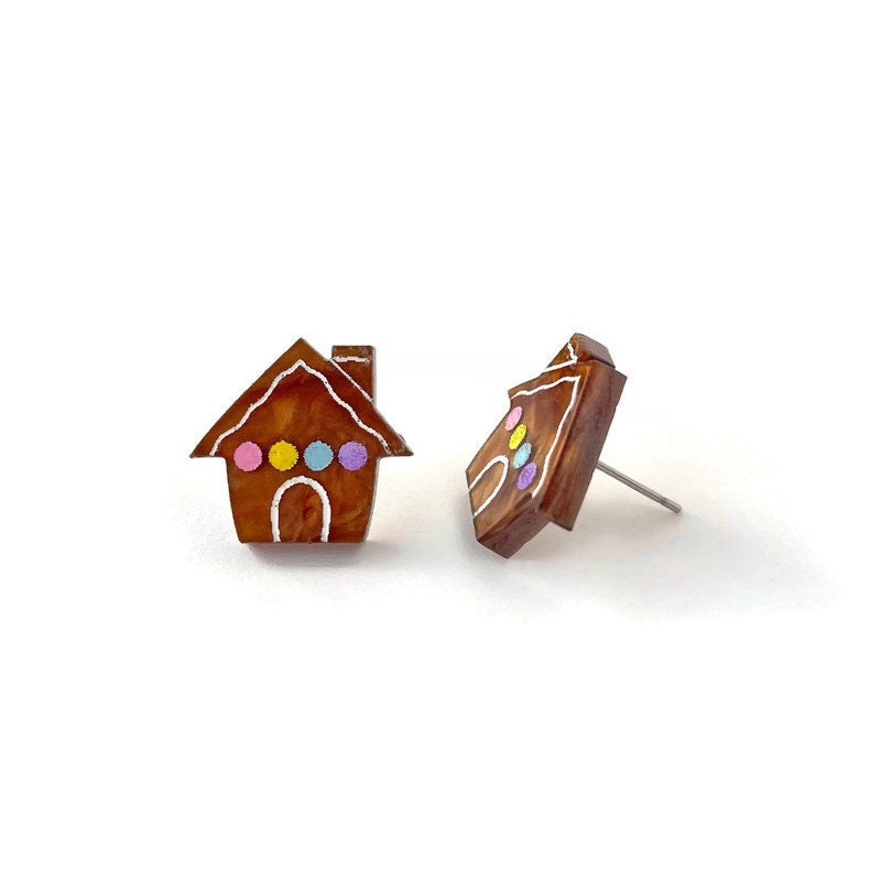 Gingerbread House Stud Earrings