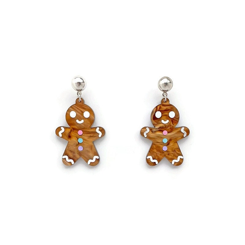 Gingerbread Man Dangle Earrings