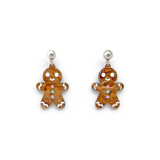 Gingerbread Man Dangle Earrings