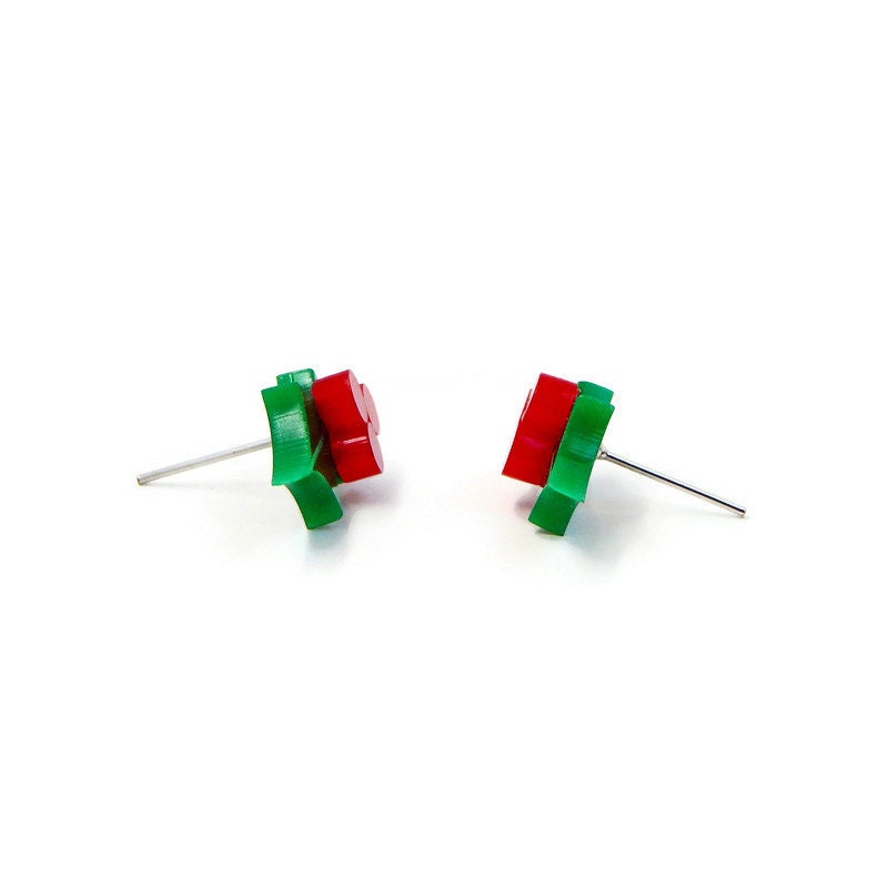 Christmas Holly Stud Earrings