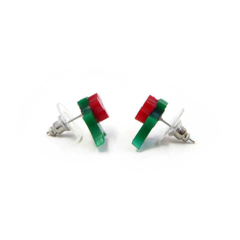 Christmas Holly Stud Earrings