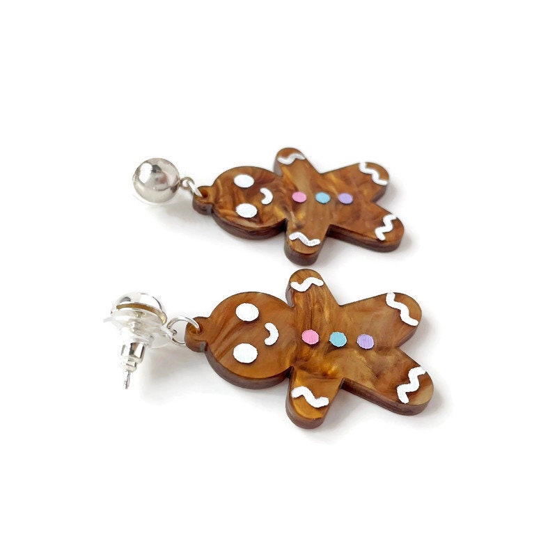 Gingerbread Man Dangle Earrings