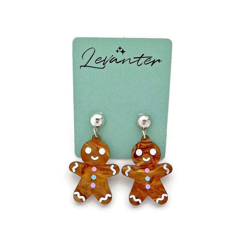 Gingerbread Man Dangle Earrings