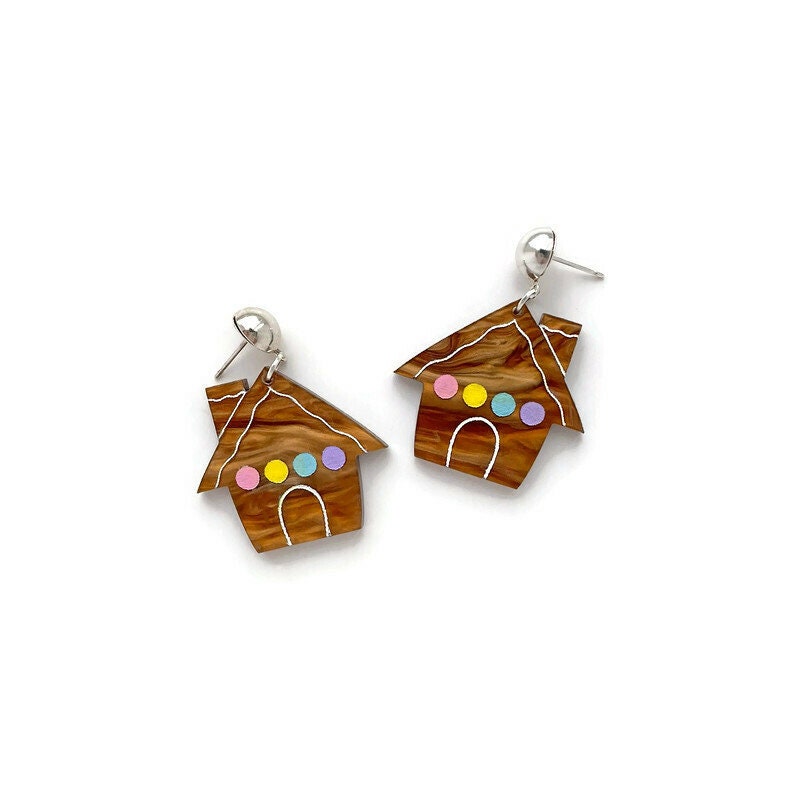 Gingerbread House Dangle Earrings