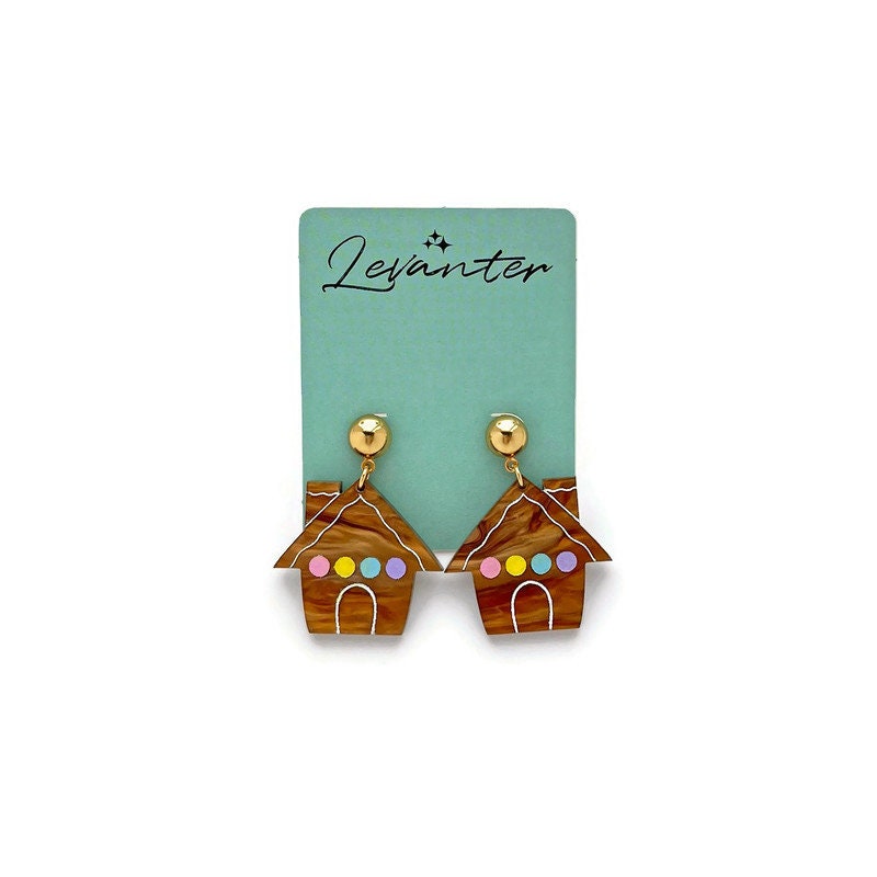 Gingerbread House Dangle Earrings