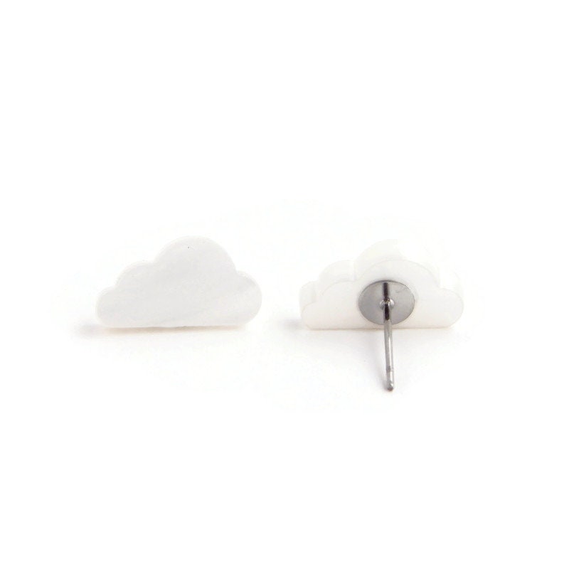 White Pearl Cloud Studs