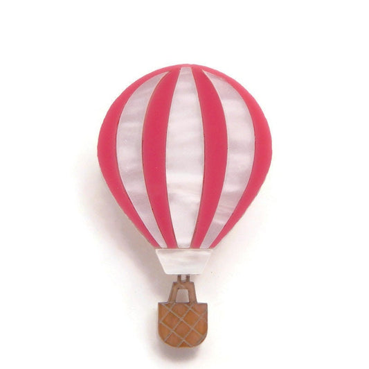 Pink Hot Air Balloon Brooch